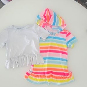 Wonder Nation rashguard and terrycloth swim  hoodie